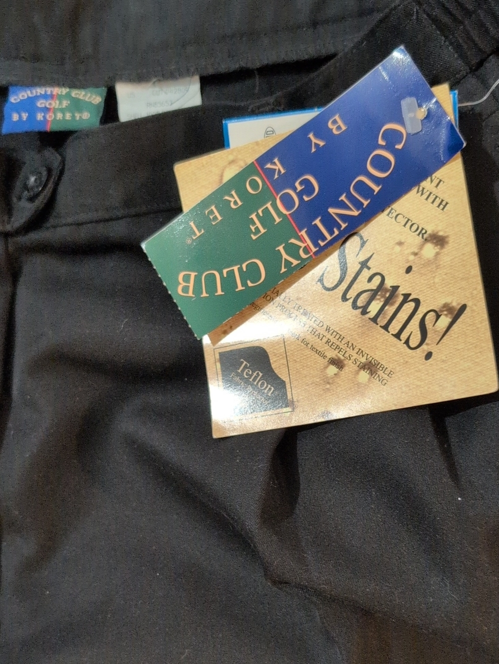 Koret Black Golf Pants with Country Club Golf Tags